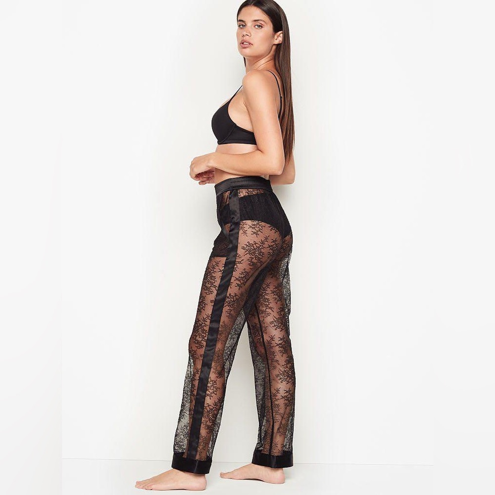 Victoria Secret Super Sexy Black Lace Lounge pants